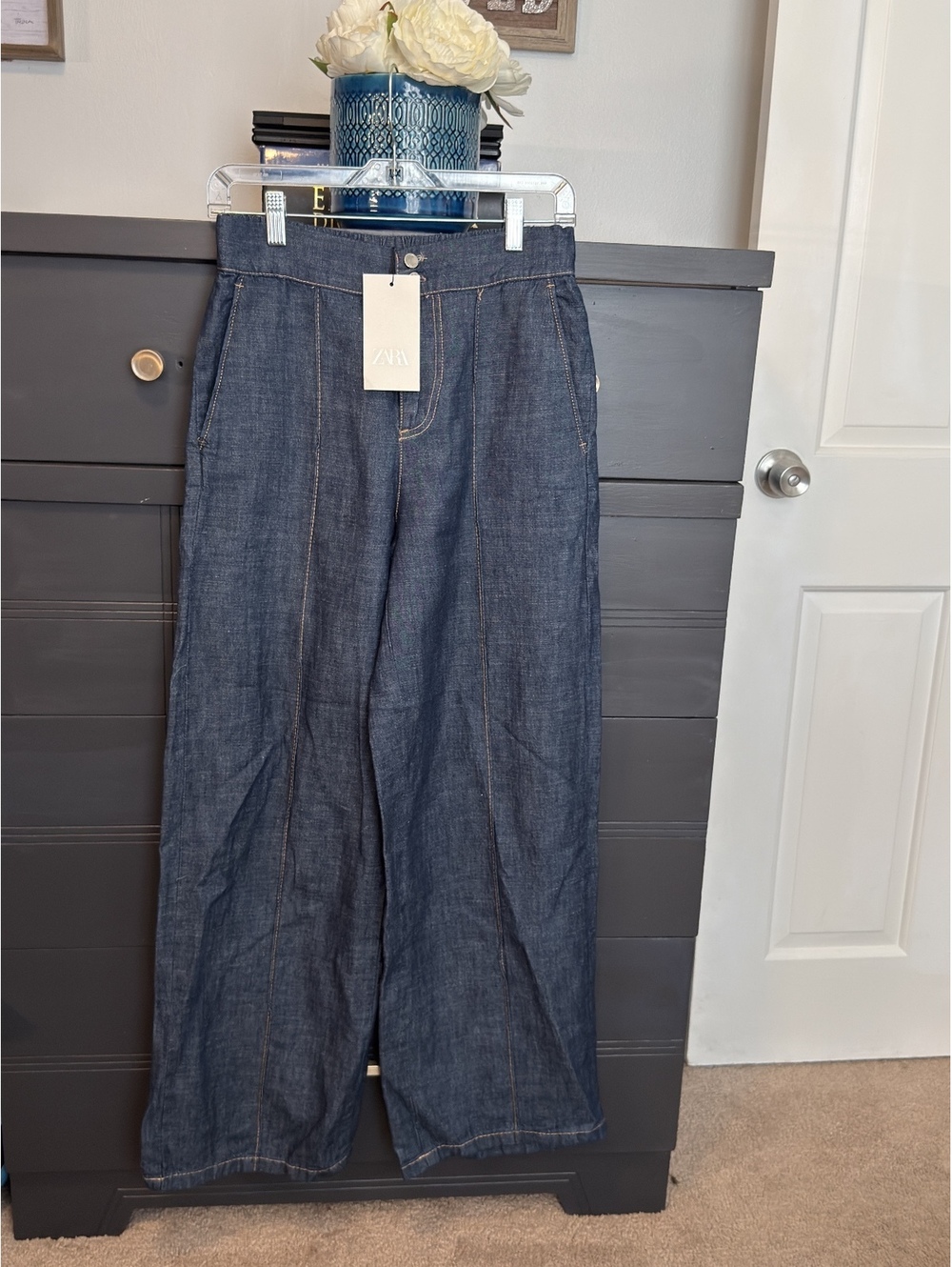 Zara Women's Wide-Leg Denim Pants Size S